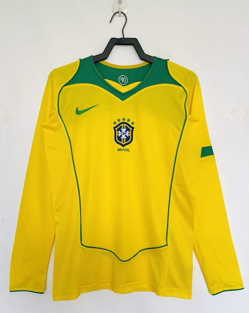 Maillot domicile Brésil 2004 rétro manches longues