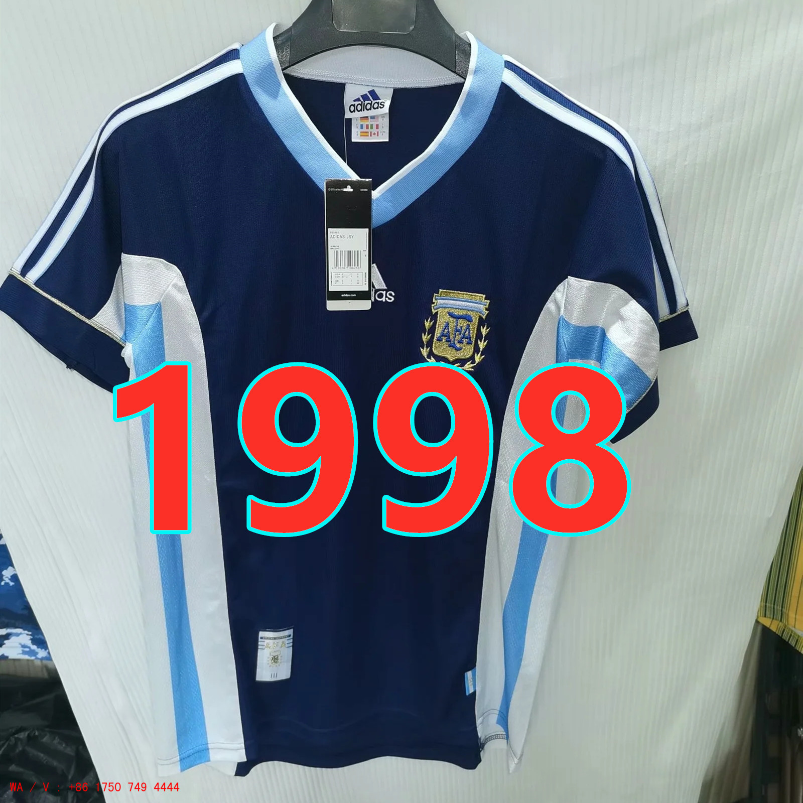 Maillot extérieur Argentine 1998 rétro qualité TopThai