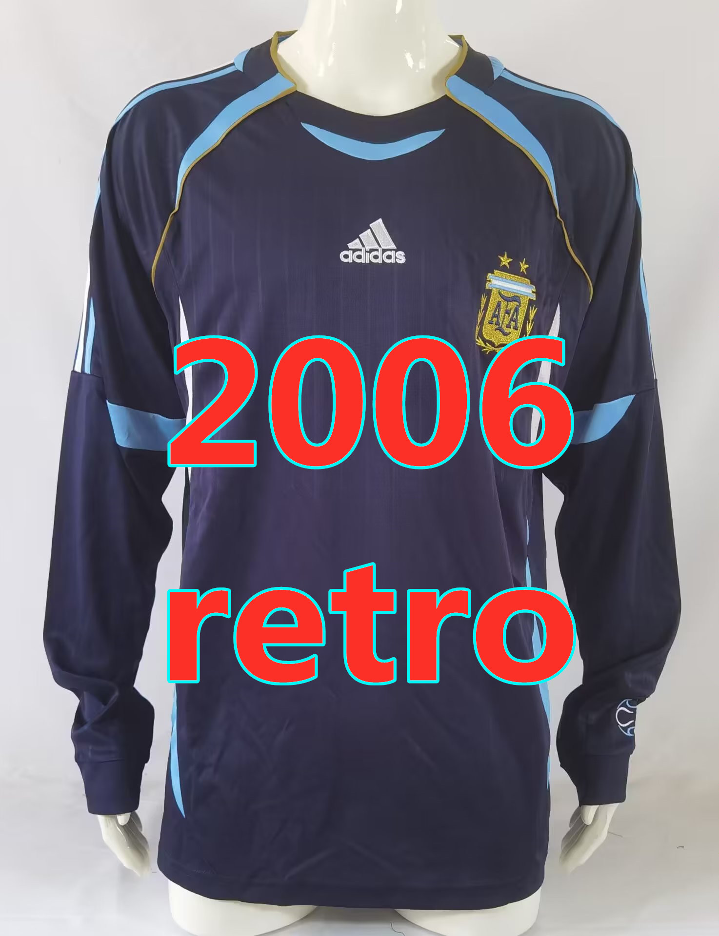 Maillot extérieur Argentine 2006 rétro manches longues