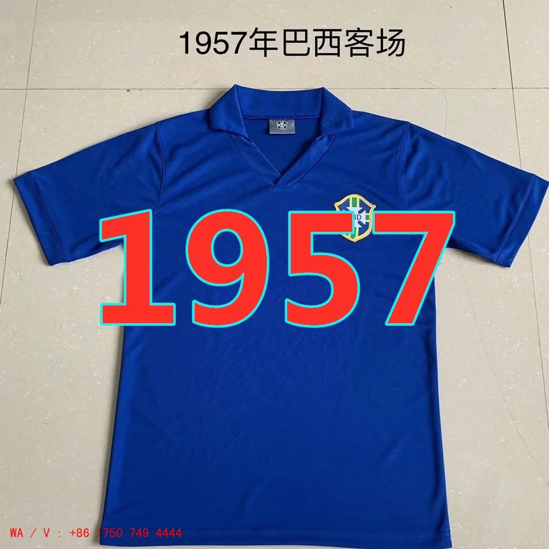Maillot extérieur Brésil 1957 rétro qualité TopThai