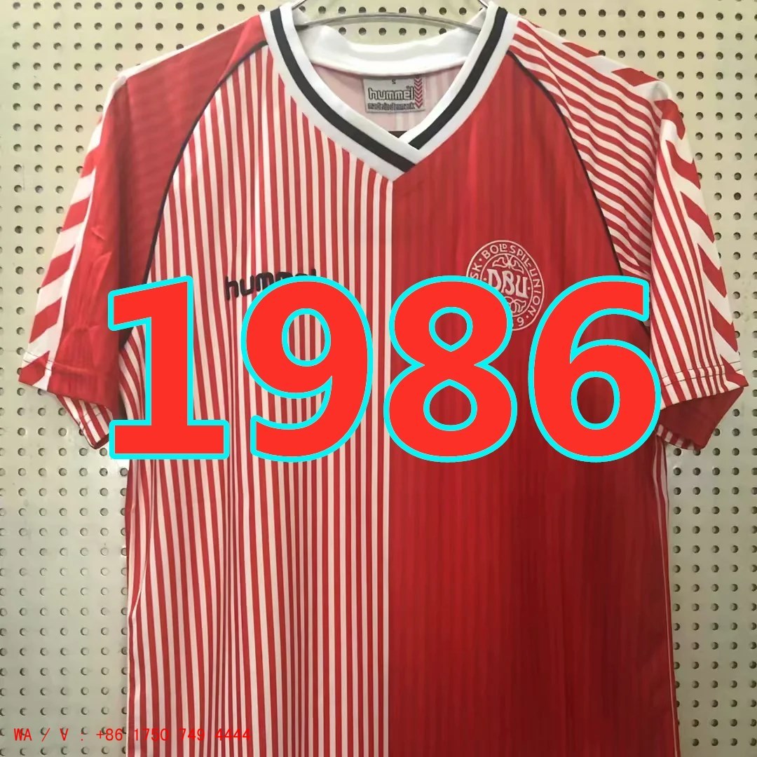 Maillot domicile Danemark 1986 rétro qualité TopThai