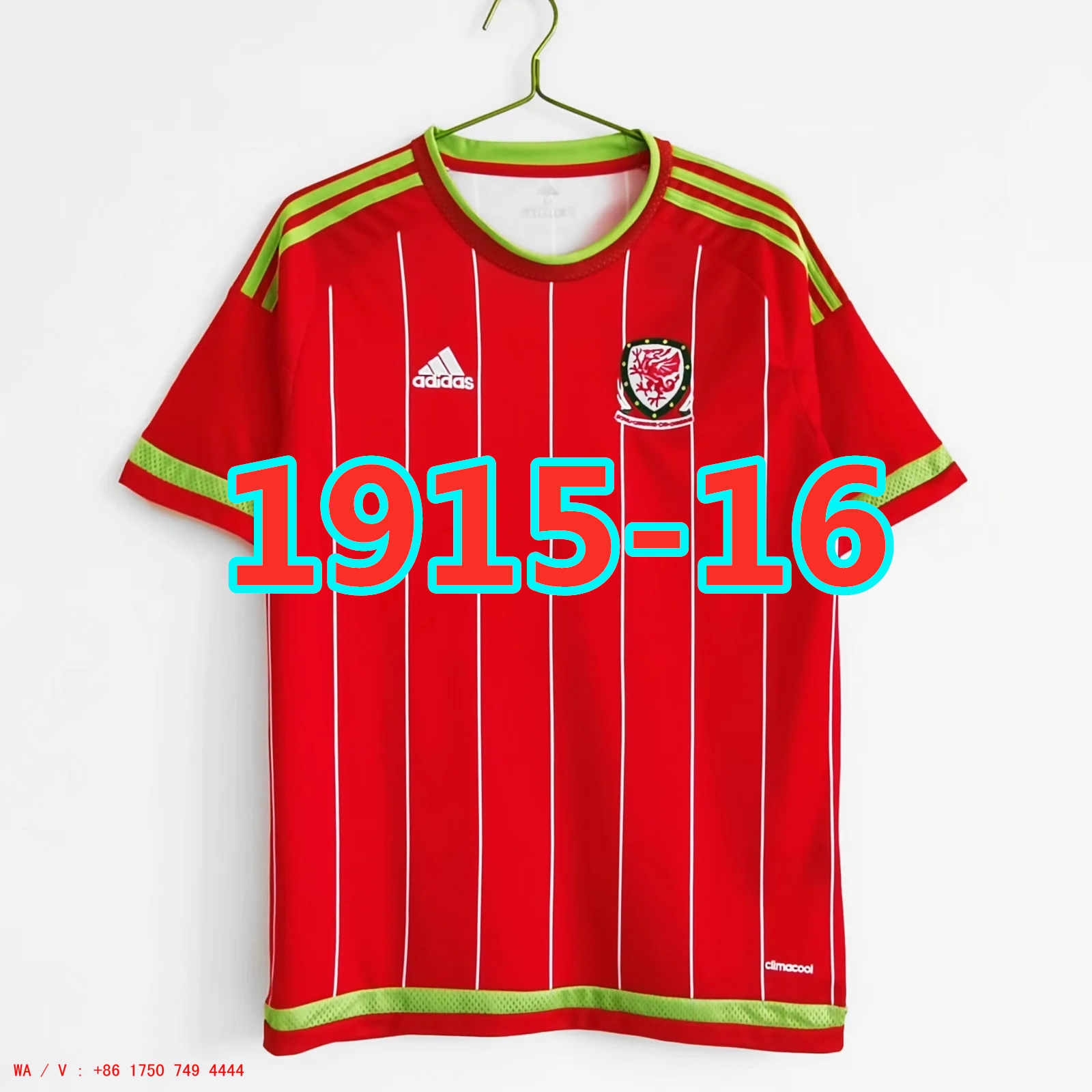 Maillot domicile Pays de Galles 1915-16 qualité TopThai rétro