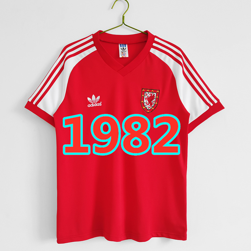 Maillot domicile Pays de Galles 1982 qualité TopThai rétro