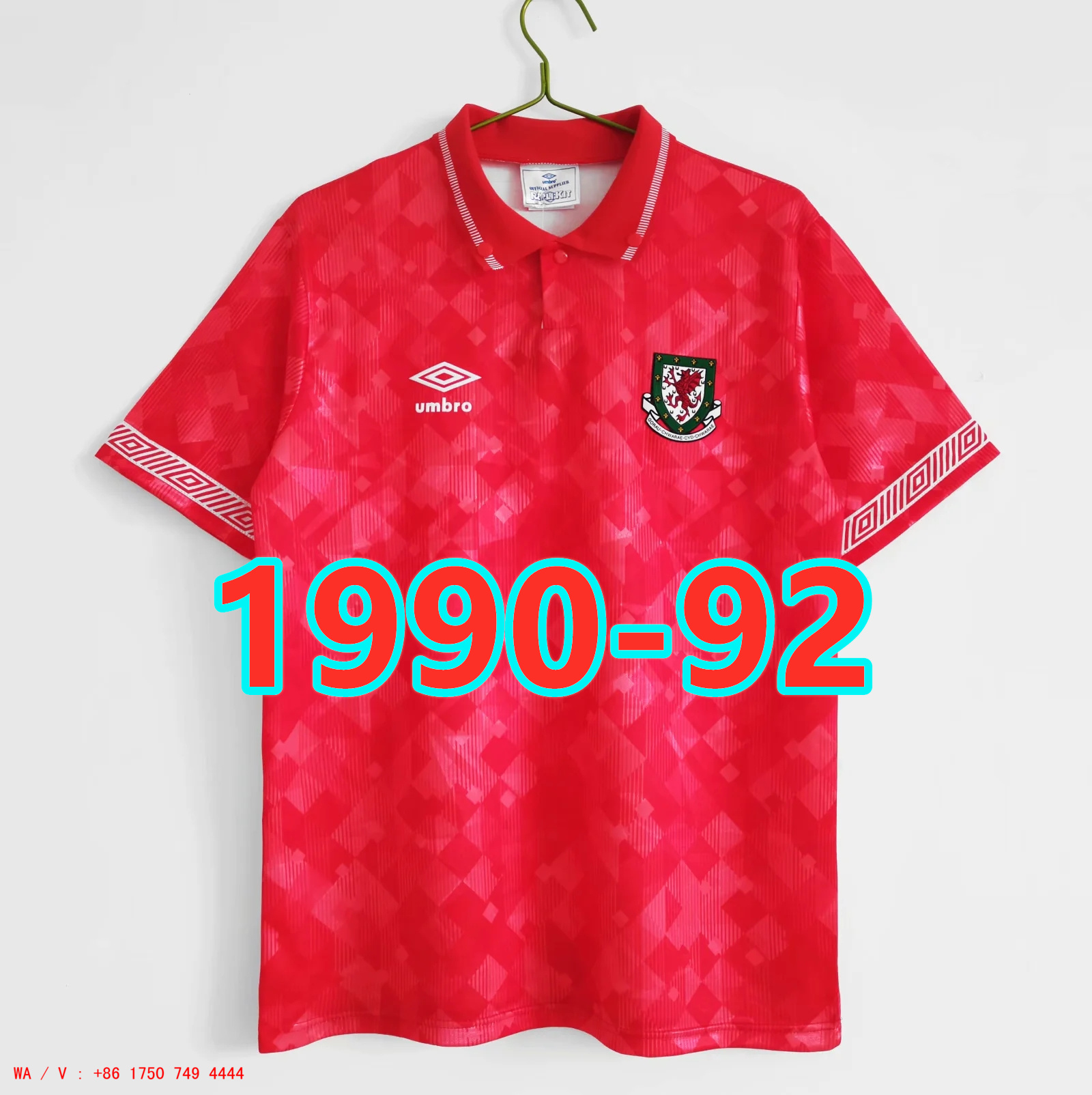 Maillot domicile Pays de Galles 1990-92 qualité TopThai rétro